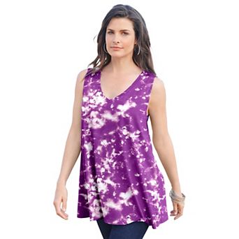 Roaman's Women's Plus Size Cotton Ultimate Swing Tank Top
