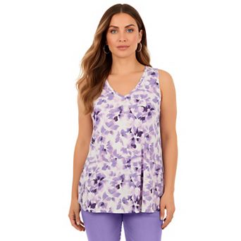 Roaman's Women's Plus Size Cotton Ultimate Swing Tank Top