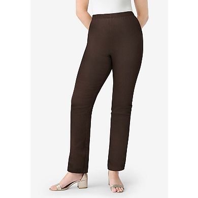 Roaman's Women's Plus Size Tall Plus Size Comfort Stretch Straight Leg Jean