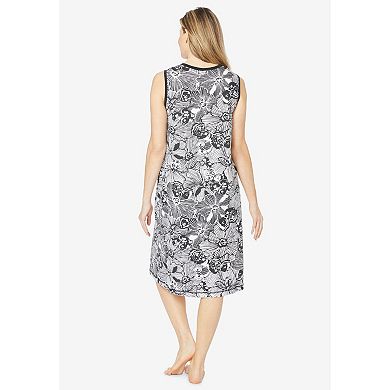 Dreams & Co. Plus Size Trapeze V-Neck Short Lounger