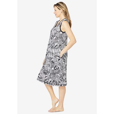 Dreams & Co. Plus Size Trapeze V-Neck Short Lounger