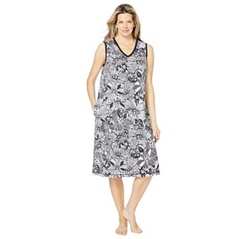 Dreams & Co. Plus Size Trapeze V-Neck Short Lounger