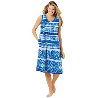 Dreams & Co. Women's Plus Size Trapeze V-neck Short Lounger