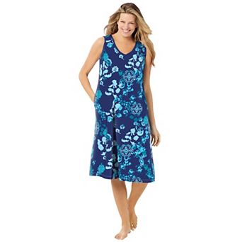 Dreams & Co. Women's Plus Size Trapeze V-neck Short Lounger