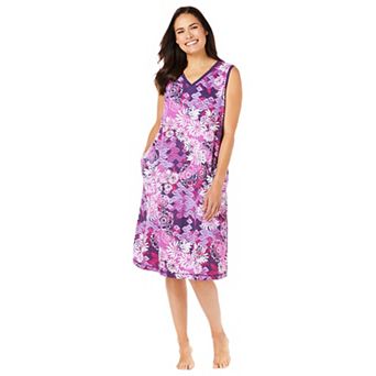 Dreams & Co. Women's Plus Size Trapeze V-neck Short Lounger