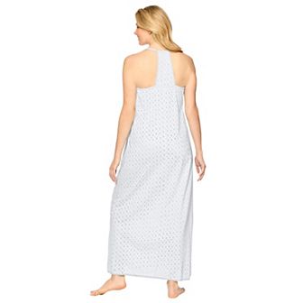 Dreams & Co. Plus Size Breezy Eyelet Knit Long Nightgown