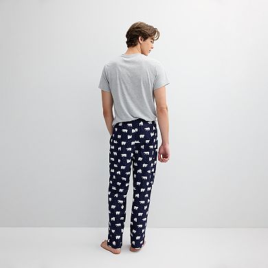 Men's PJs + PANCAKES Pajama T-Shirt & Polar Bear Print Fleece Pajama Pants Set