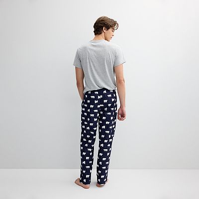 Men s PJs PANCAKES Pajama T Shirt Polar Bear Print Fleece Pajama Pants Set