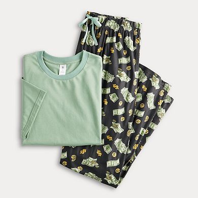 Men's PJs + PANCAKES Pajama T-Shirt & Cash Money Print Pajama Pants