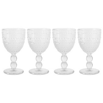 Home Essentials Halo Ribbed Glass Goblet 4 pc Set