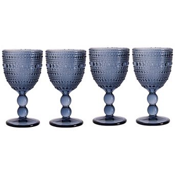 Home Essentials Halo Ribbed Glass Goblet 4 pc Set