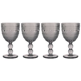 Home Essentials Halo Ribbed Glass Goblet 4 pc Set
