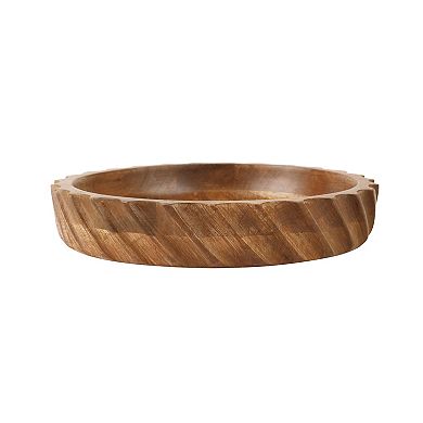 Everyday Decor Twisted Texture Mango Wood Tray