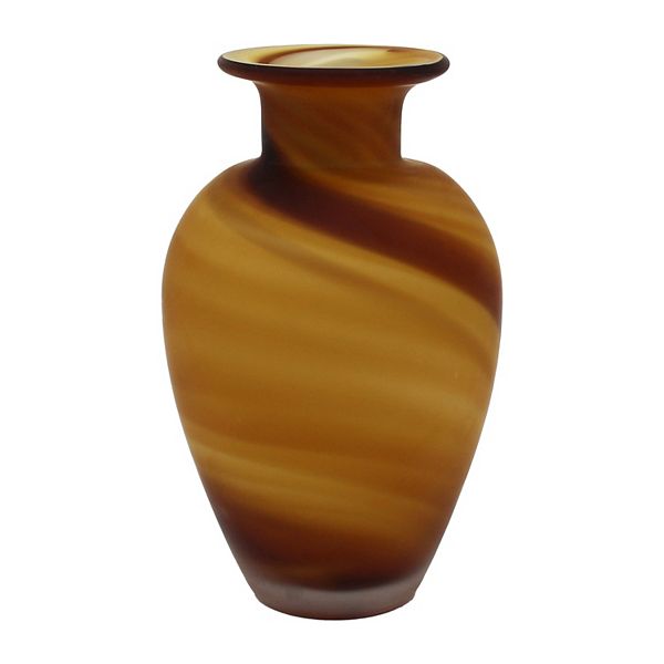 Everyday Decor Neutral Swirl Matte Glass Vase Table Decor - Multi