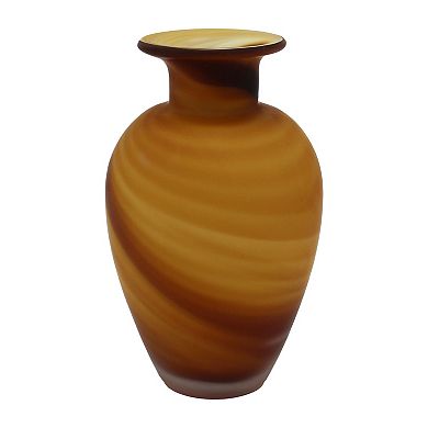 Everyday Decor Neutral Swirl Matte Glass Vase Table Decor