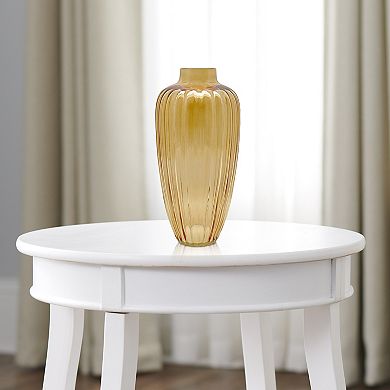 Everyday Decor Brown Fluted Glass Vase