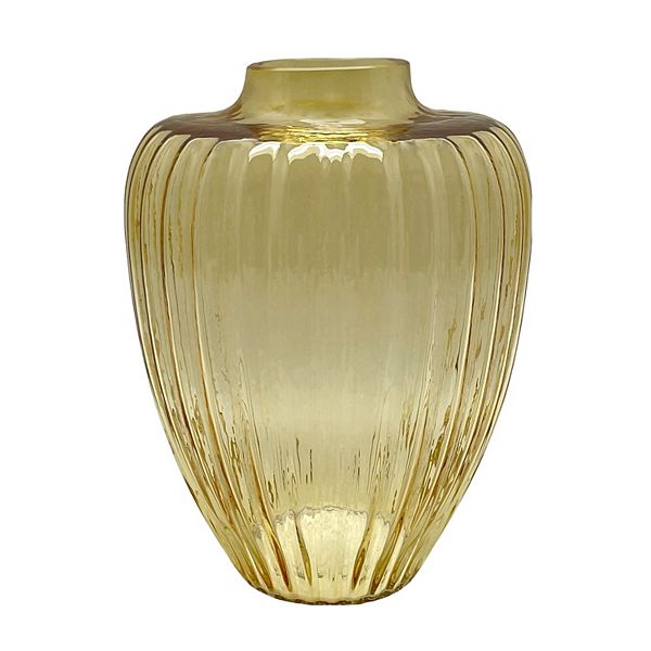 Everyday Decor Yellow Fluted Glass Vase - Multi
