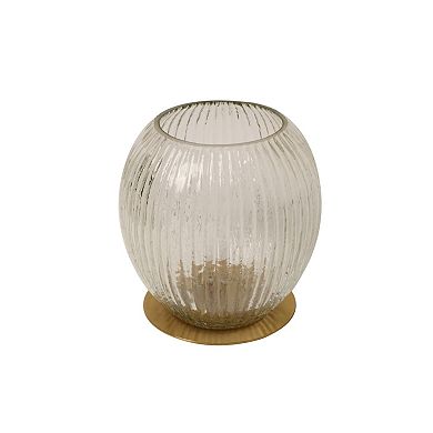 Everyday Decor Ribbed Rounded Glass Tea Light Holder