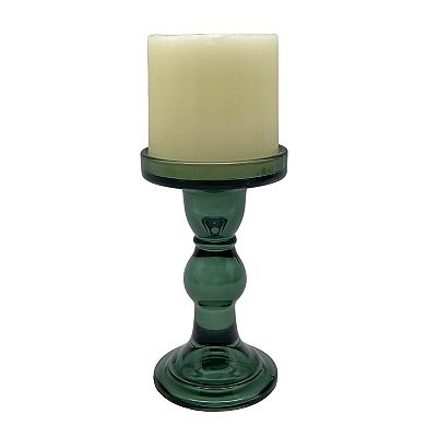 Everyday Decor Green Glass Candle Holder