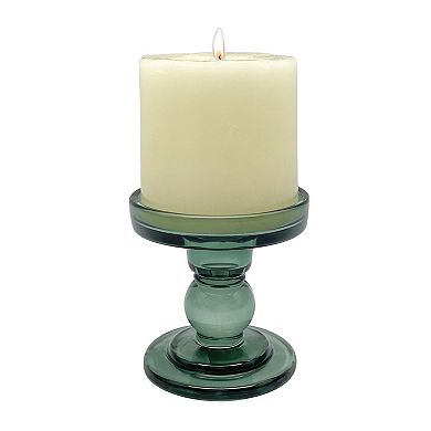Everyday Decor Green Glass Candle Holder