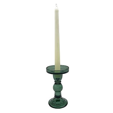Everyday Decor Green Glass Candle Holder