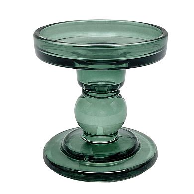Everyday Decor Green Glass Candle Holder