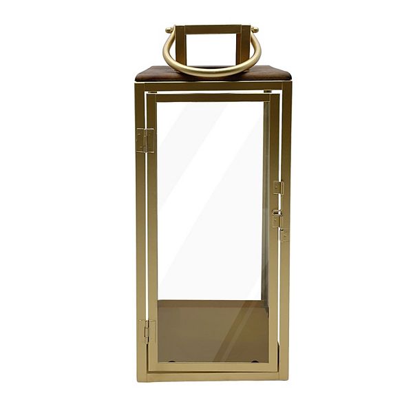 Everyday Decor Mixed Material Brass Lantern Sm - Multi (LARGE)