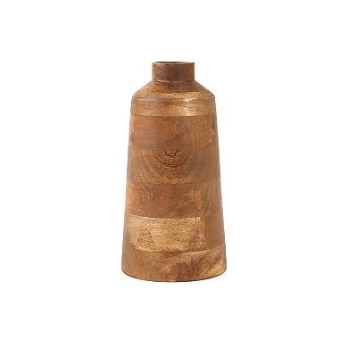 Everyday Decor Mango Wood Narrow Vase Table Decor