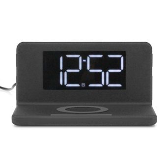 Aluratek Qi Wireless Charging Alarm Clock with Nightlight