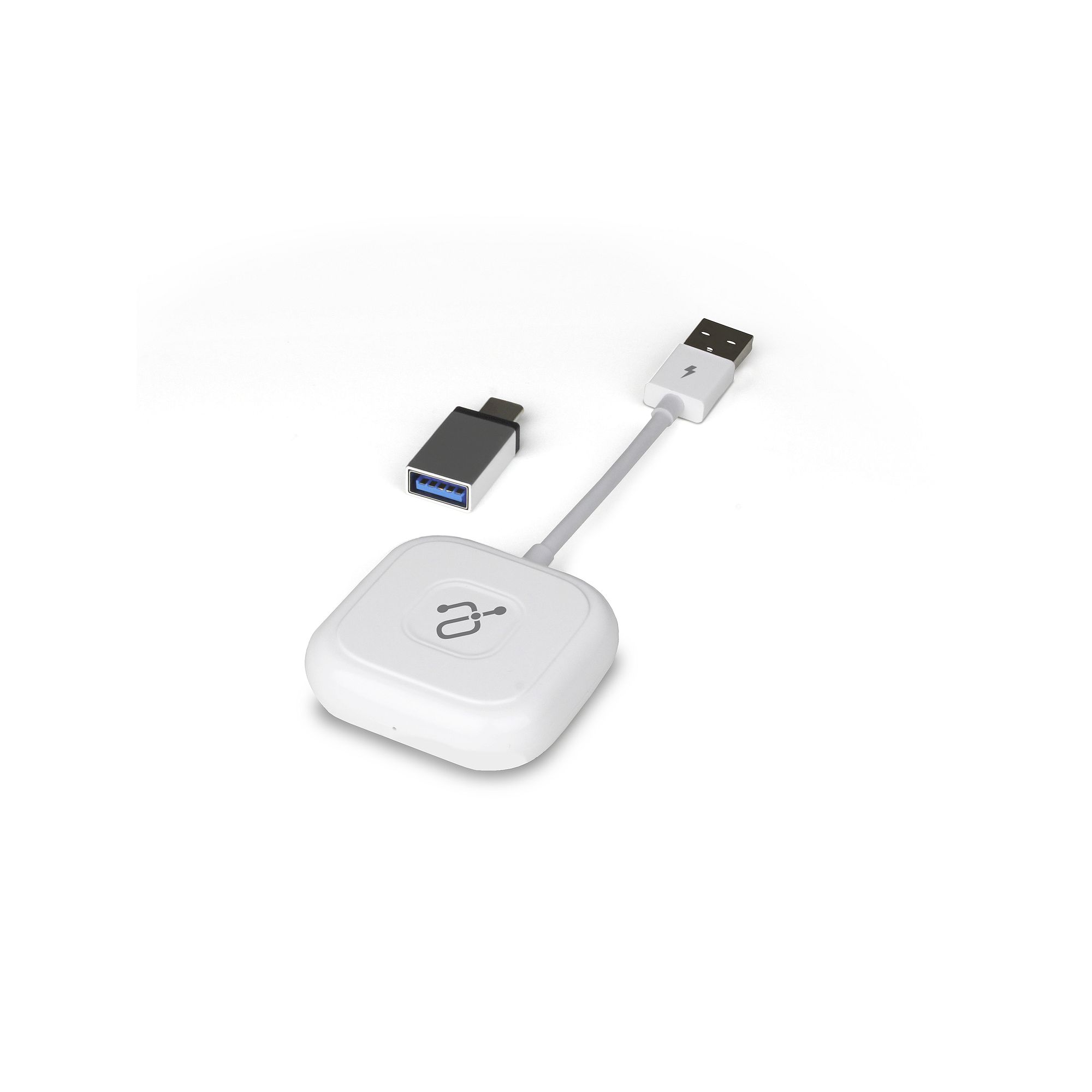 Aluratek Wireless Adapter for Apple CarPlay, White