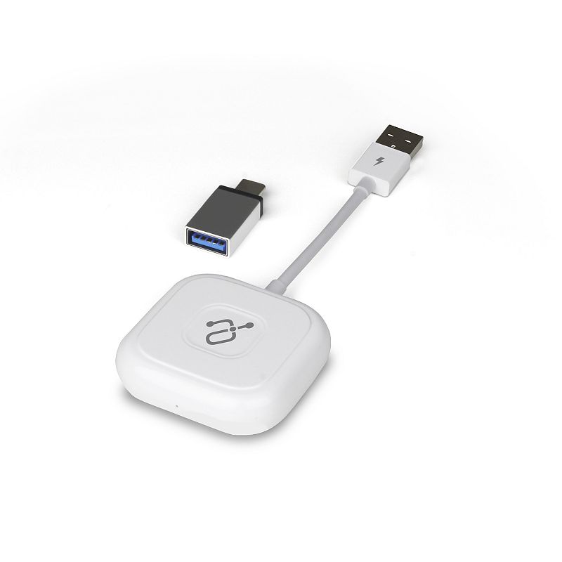 Aluratek Wireless Adapter for Apple CarPlay, White