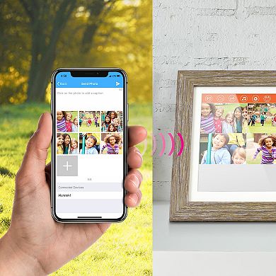 Aluratek 13.3-in. Distressed Wood WiFi LCD Touchscreen Digital Photo Frame with 16GB Built-In Memory