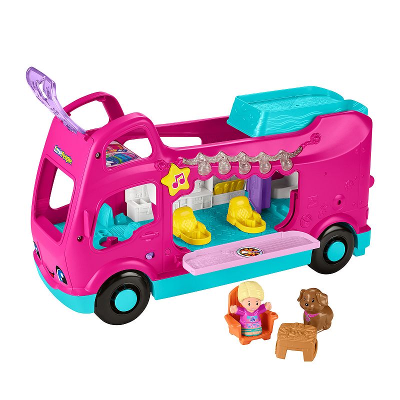 Fisher-Price Little People Barbie Little Dream Camper RV Playset with Music Lights and 2 Figures