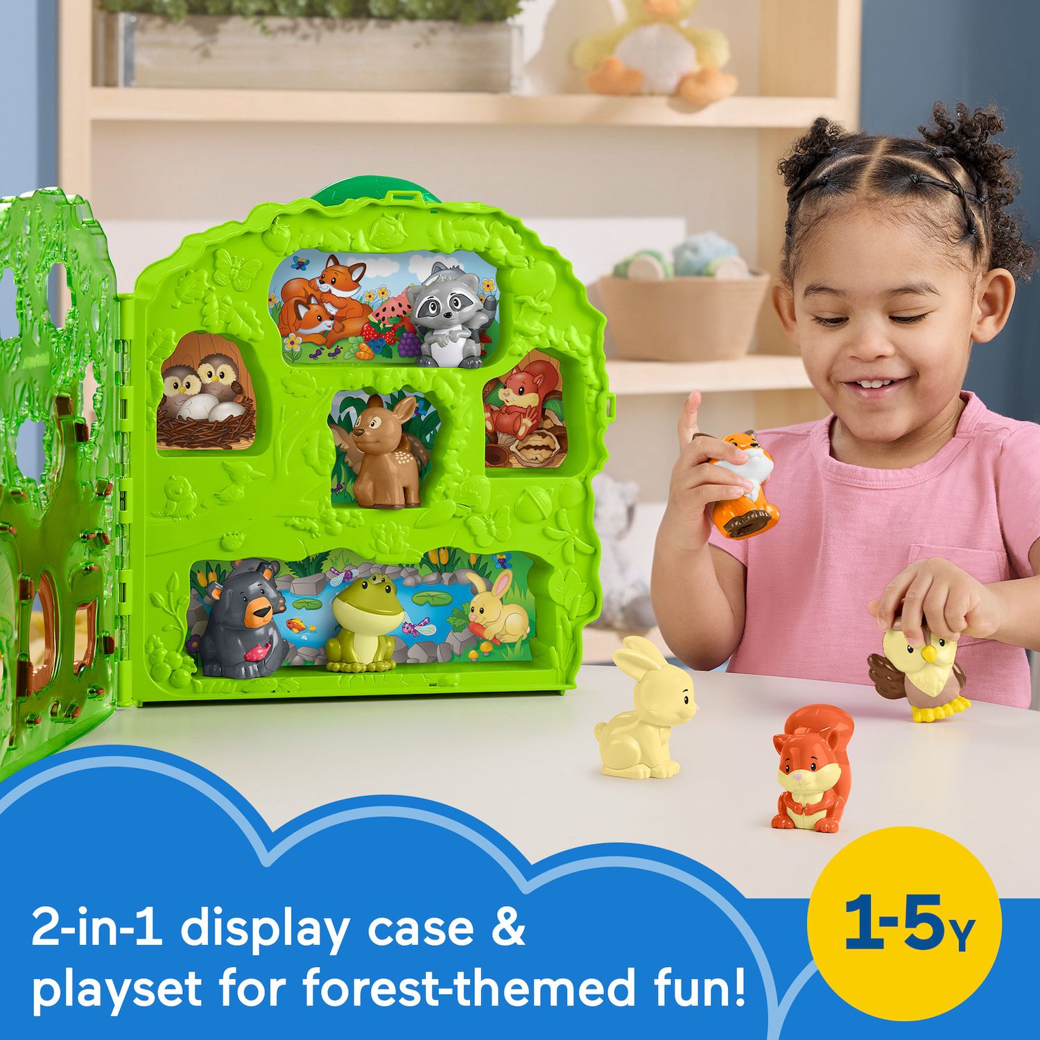 Детский игровой набор Fisher-Price Little People 9 pc Forest Friends Carry Case Toddler Playset — фото 2