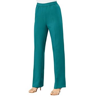 Roaman's Women's Plus Size Petite Plus Size Wide Leg Bend Over Pant