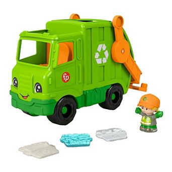 Fisher-Price Little People Recycling Truck Musical Toddler Garbage Toy Set