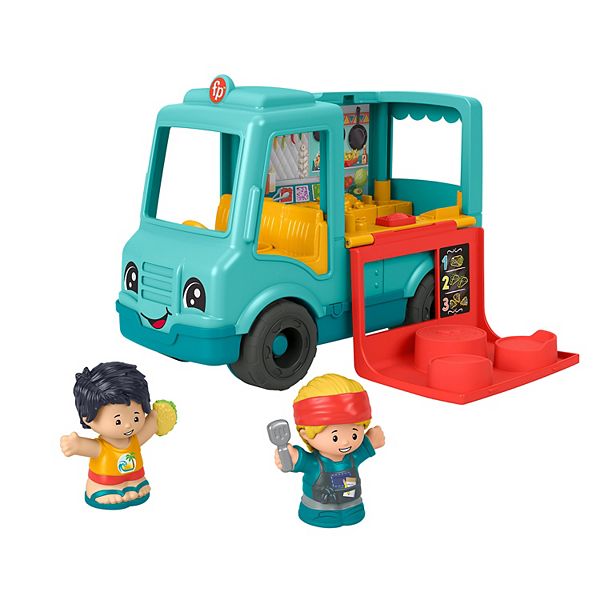 Fisher-Price Little People Serve It Up Food Truck Musical Toddler Toy Vehicle with 2 Figures - Multi