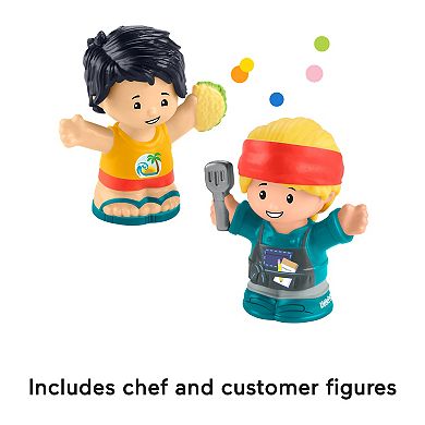 Fisher-Price Little People Serve It Up Food Truck Musical Toddler Toy Vehicle with 2 Figures