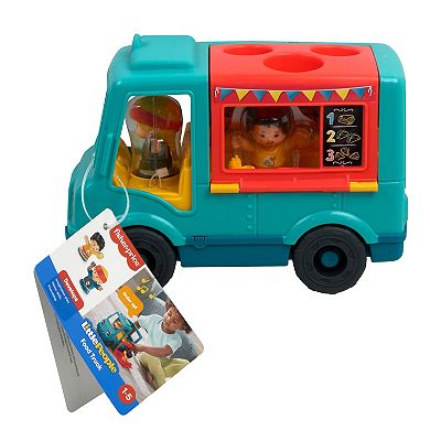 Fisher-Price Little People Serve It Up Food Truck Musical Toddler Toy Vehicle with 2 Figures