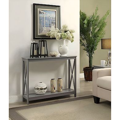 Wood Console Sofa Table With Bottom Storage Shelf