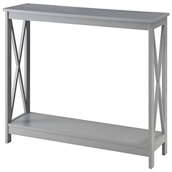 Wood Console Sofa Table With Bottom Storage Shelf