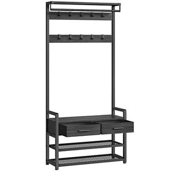 Hall Tree With Bench And Shoe Storage