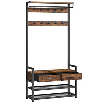 Hall Tree With Bench And Shoe Storage