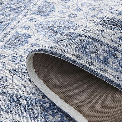 Madelinen Traditional Medallion Area & Washable Accent Throw Rug