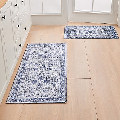 Madelinen Traditional Medallion Area & Washable Accent Throw Rug