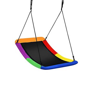 Kids Saucer Tree Swing Platform Swing with Adjustable Ropes for Outdoor Play