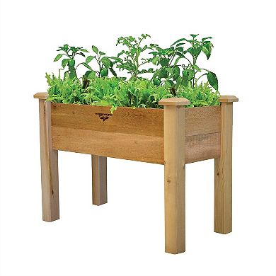 Raised Garden Bed Planter Box In Solid Cedar Wood In Natural Finish - 34-inch