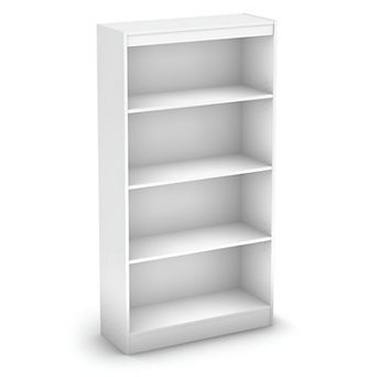 White 4-shelf Bookcase With 2 Adjustable Shelves