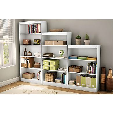 White 4-shelf Bookcase With 2 Adjustable Shelves