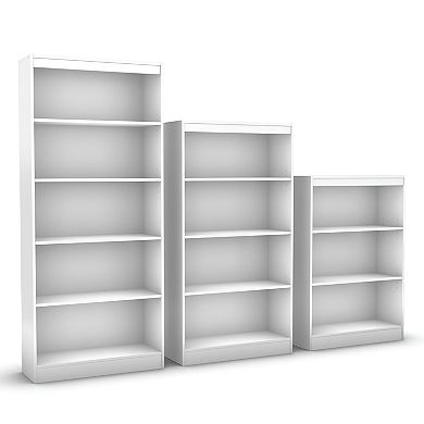 White 4-shelf Bookcase With 2 Adjustable Shelves